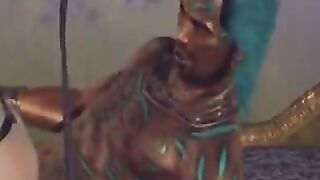 A small brunette girl is having a great time on a big dick