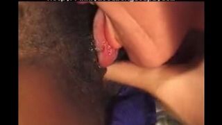 A black woman is having fun with an older white man, he is very excited