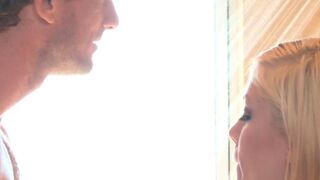 A young couple engaged in passionate shower sex right at home