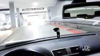 A hot chick gave a blowjob to a guy who was driving a car