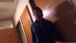 Guy has sex with a girl in the bar, she performs blowjob and more