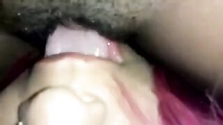 The guy forced the Latin to lick the hairy pussy on camera