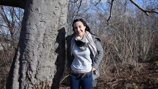 I was walking in the forest and suddenly I saw a naked girl