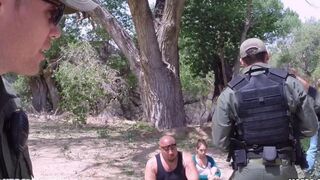 The old grandmother picked up the soldier and fucked him hard
