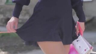 A beautiful woman shows her holes while wearing sexy red stockings