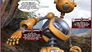 Robots fuck like a comic book in an epic scene