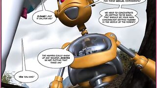 Robots fuck like a comic book in an epic scene