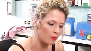 A nice woman plays with her new clitoris piercing