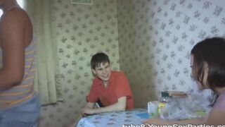 Sexual beauties fuck at home with their friends in a swinger party