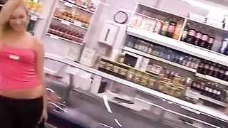 A blonde thief with beautiful body gets fucked on the counter