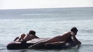 Girl shows her body on the nude beach