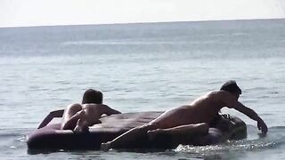 Girl shows her body on the nude beach
