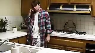 A real incest - his brother made a cumshot in the pussy