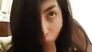 A young girl received a lesson on how to properly perform a blowjob