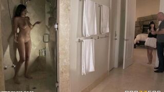 The girl was roughly fucked in the bedroom by Johnny Sins