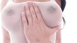 A cute girl sat on the dick and got fucked with her big tits