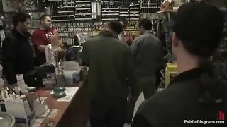 Rough sex with a girl in the store, she screamed with pleasure