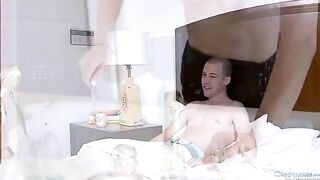 Amber Rain fucks her husband and his friend in a steamy threesome