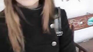 A young girl was picked up at the bus stop and fucked hard