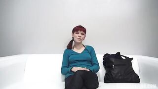 Redhead 18 years old agreed to show her nipples and more at casting