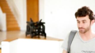 Sexy brunette Veronika Avluv fucked by two cocks hard