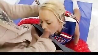 A flexible girl is having fun with her boyfriend after gymnastics