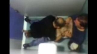 The camera in the toilet shows how gays are sucking cock