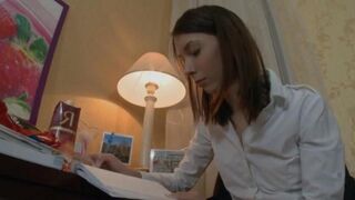 Alena, a hot Russian girl, teaches English with her ass instead of mouth