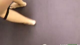 The cute blondie girl has an incredible talent in sucking dicks