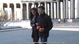 A woman is having fun after a romantic dinner with someone