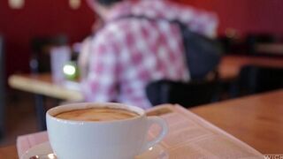 The guy picked up an Asian in a cafe and fucked her hard
