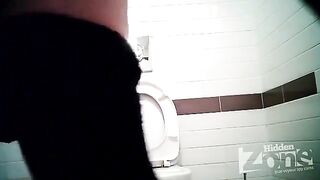 A hidden camera in the toilet of the retail store