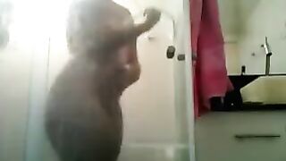 The huge ass franchise was barely framed in the shower, it was awesome!