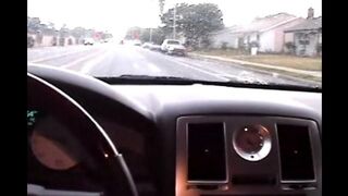 A girl was sucking cock in the car for money