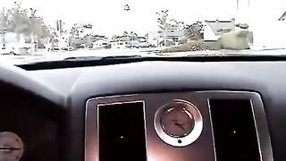 A girl was sucking cock in the car for money