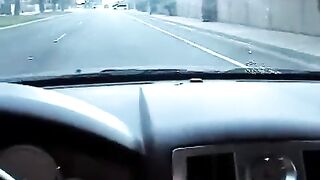A girl was sucking cock in the car for money