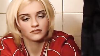 A hot girl has sex accidentally with a guy in the toilet washer