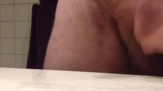 Fingered cunt with sticky sperm on the table while working, super hot!