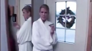 A wife fucked in front of her husband, bound to the bed