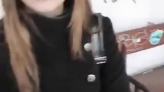 Girl has no shame and does blowjobs in public places