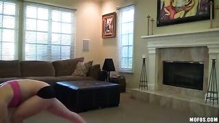 A girl came to the yoga instructor for a stretching class, but she ended up with a different kind of stretch