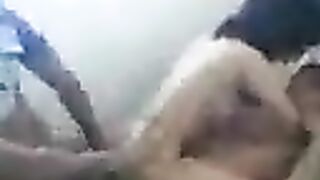 Young Asian beauty has sex with two guys in a threesome