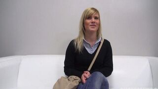 Young czech girl gets fucked at a porn casting, showcasing her blowjob skills