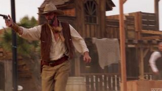 A cute girl got punished by a cowboy, and she liked it very much