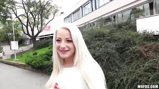 Private casting with a sexy blonde and her huge natural boobs