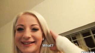 Private casting with a sexy blonde and her huge natural boobs