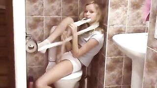 A hot surprise in the public toilet, just the way you like it!