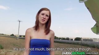 Redhead girl fucked outdoors on a haystack, unfiltered passion