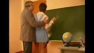 The old teacher seduced and fucked a student in steamy class action