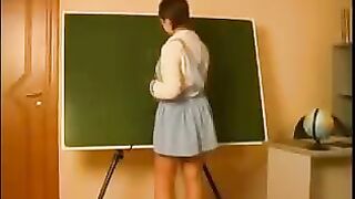 The old teacher seduced and fucked a student in steamy class action